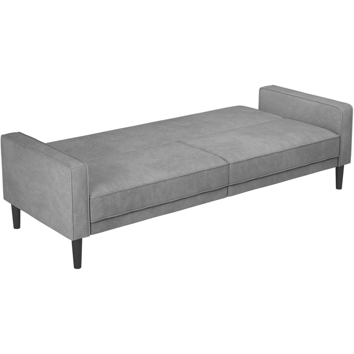 SCHLAFSOFA AARHUS in Webstoff Anthrazit Skandinavisch, Modern  - Anthrazit/Braun, Basics, Holz/Textil (213/81/86cm) - Livetastic