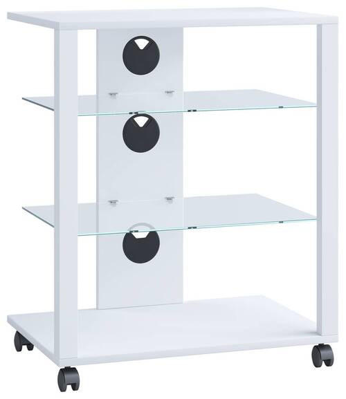 TV-RACK Holzwerkstoff Weiß  - Weiß, Basics, Holzwerkstoff/Kunststoff (60/70/41cm) - MID.YOU