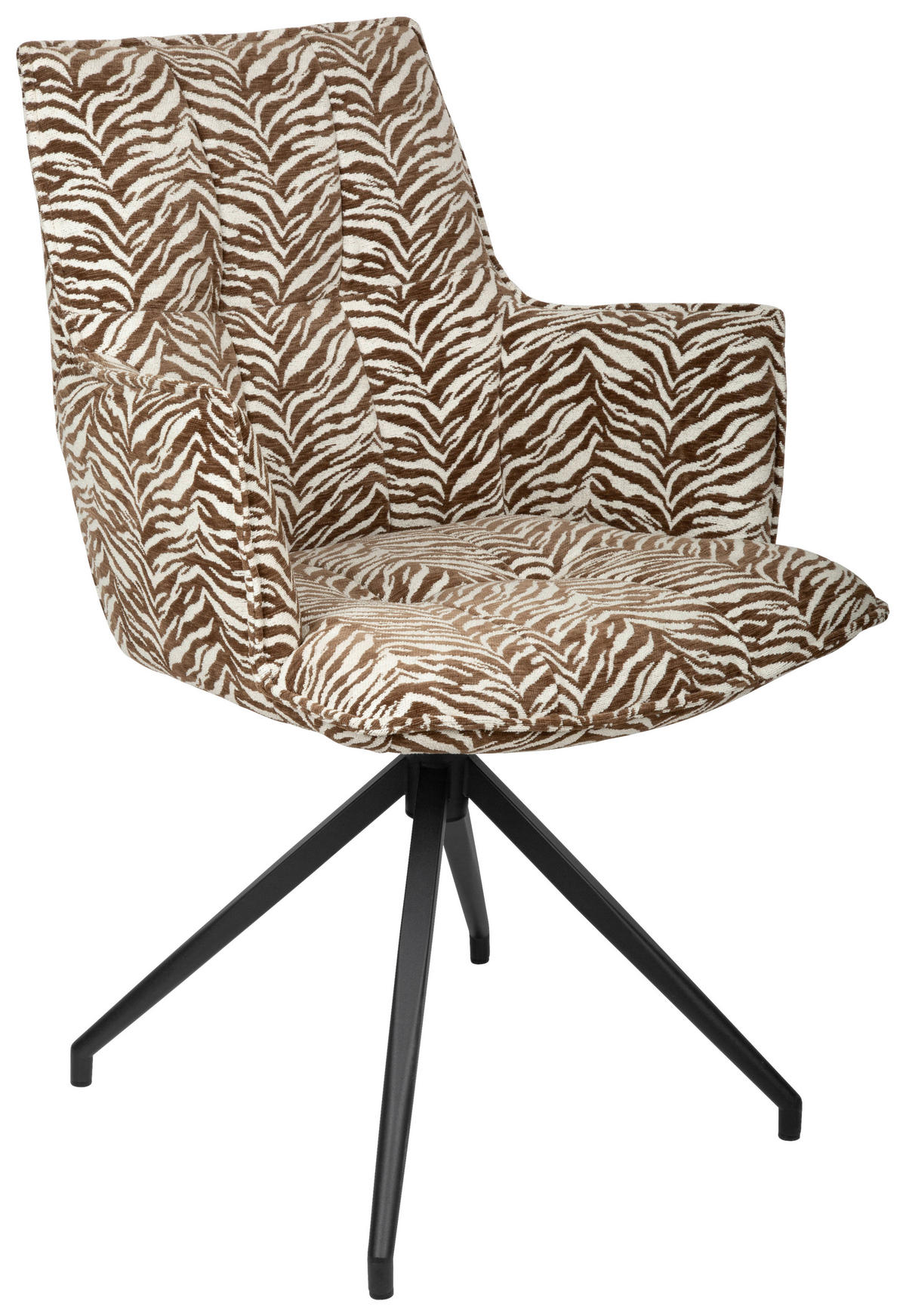 ARMLEHNSTUHL  in Eisen Jacquard  - Schwarz/Braun, Design, Textil/Metall (59/89,5/63cm) - Novel