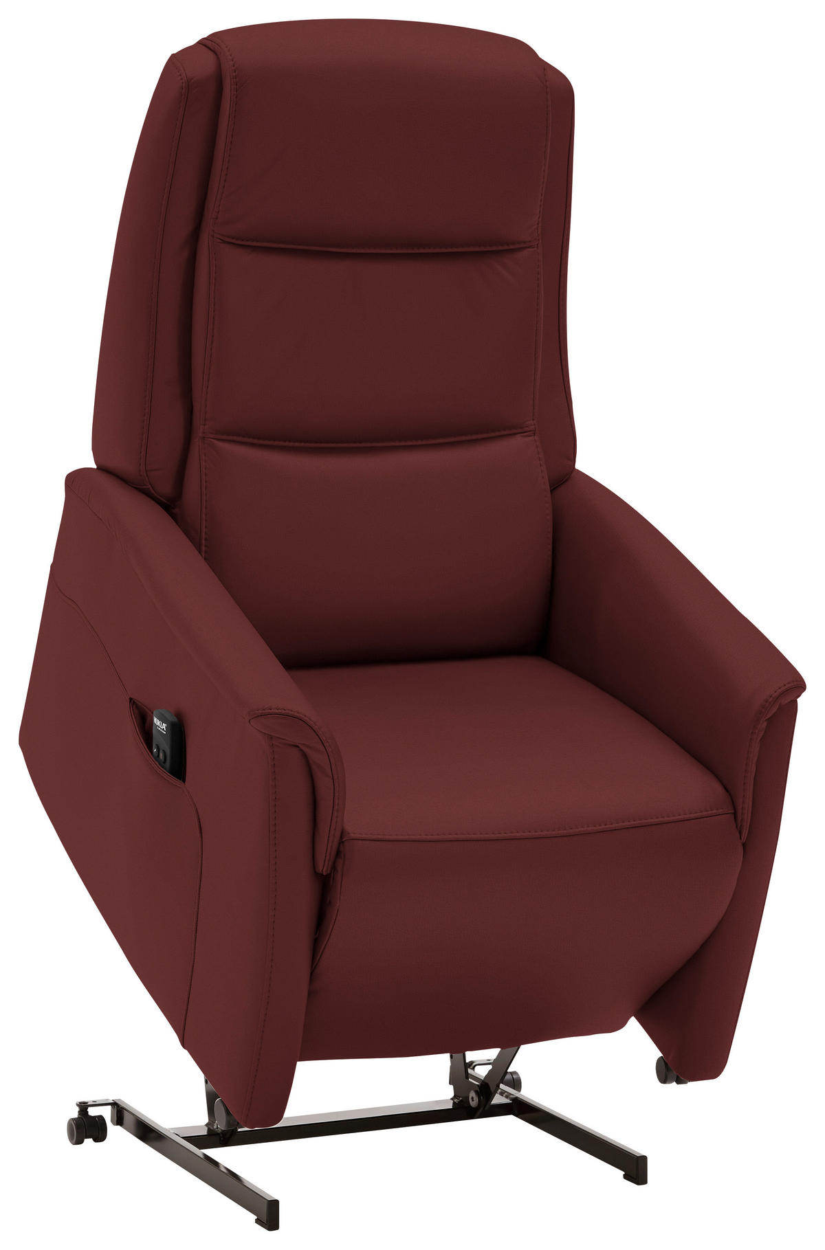 FERNSEHSESSEL Valdera  mit Relaxfunktion, Aufstehhilfe, Rücken echt Echtleder Brombeere  - Brombeere/Schwarz, KONVENTIONELL, Leder/Kunststoff (70/107/88cm) - Livetastic