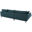 ECKSOFA  in Webstoff Petrol  196/304 cm  - Petrol/Schwarz, KONVENTIONELL, Textil/Metall (196/304cm) - Hom`in