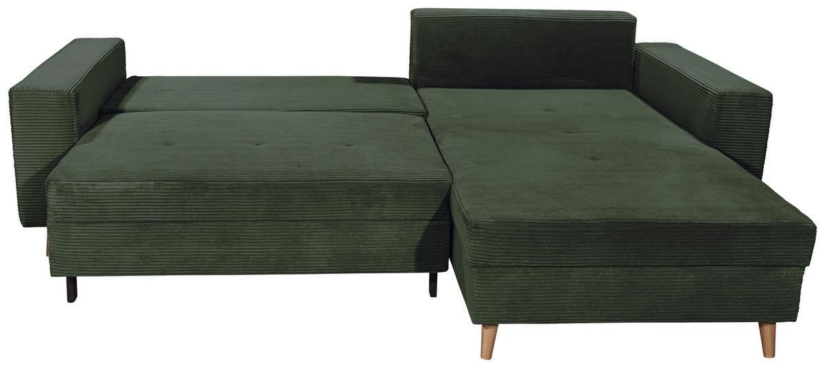 Freisteller von Livetastic ECKSOFA Dunkelgrün Cord.