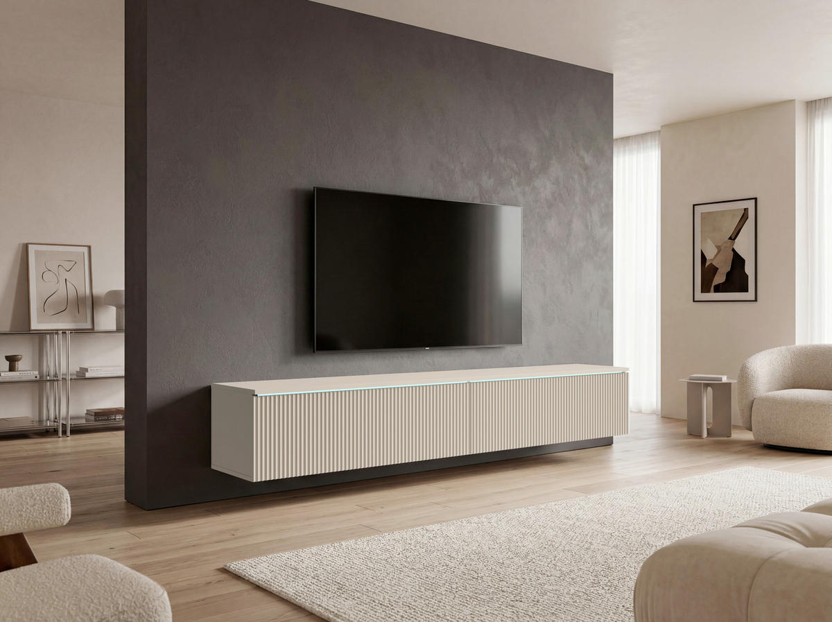 TV-SZEKRÉNY 180/30/33 cm  - bézs/kasmírszínű, Design, műanyag/faalapú anyag (180/30/33cm) - P & B