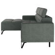 ECKSOFA Waldgrün Chenille  - Waldgrün/Schwarz, KONVENTIONELL, Textil/Metall (178/264cm) - Hom`in