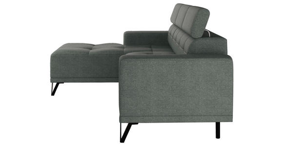 ECKSOFA Waldgrün Chenille - Waldgrün/Schwarz, KONVENTIONELL, Textil/Metall (178/264cm) - Hom`in