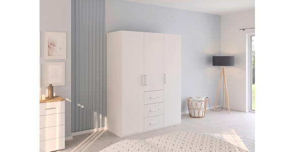 DREHTÜRENSCHRANK in Weiß - Weiß, Design, Holzwerkstoff/Kunststoff (151/197/60cm) - Novel