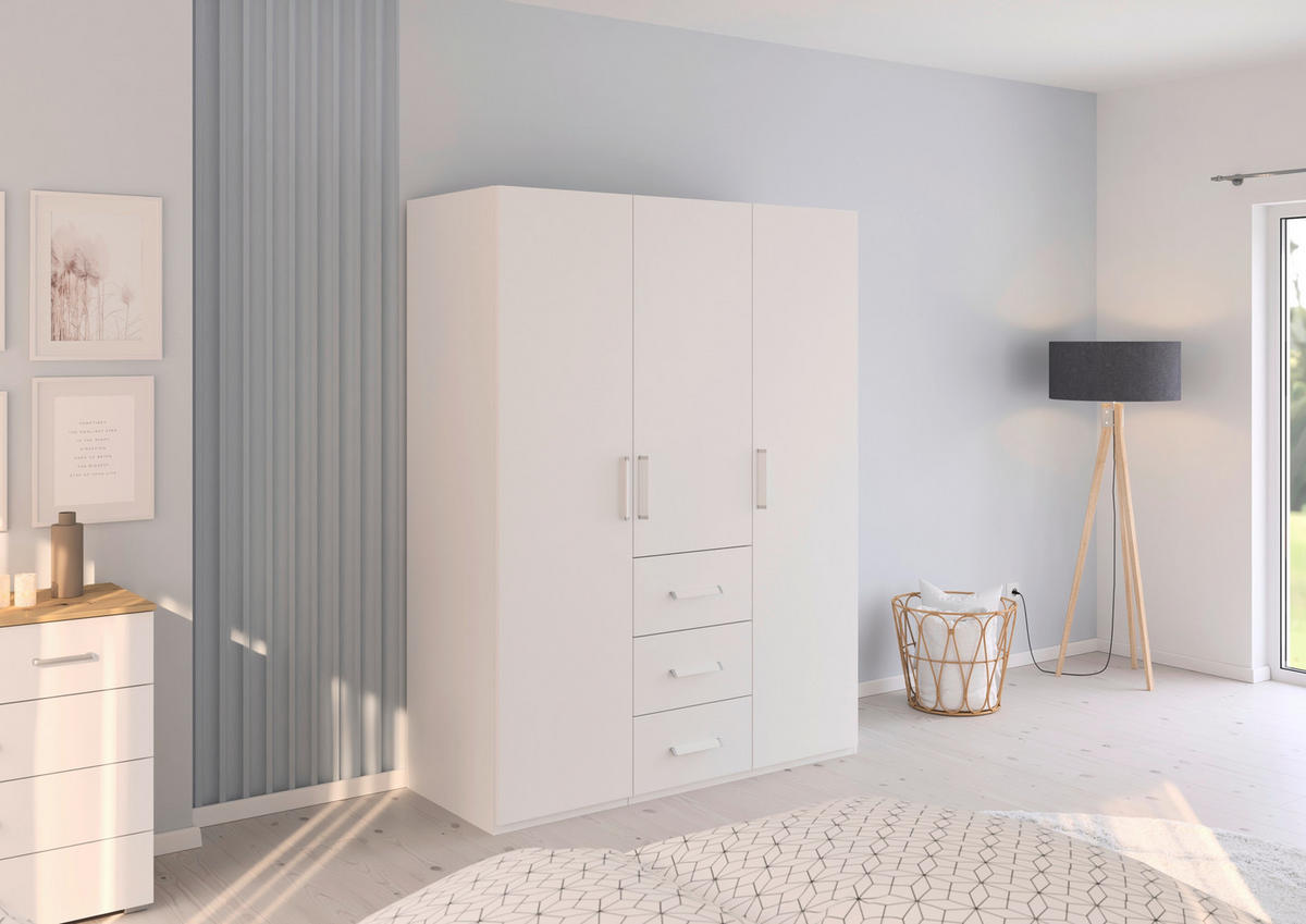 DREHTÜRENSCHRANK  in Weiß  - Weiß, Design, Holzwerkstoff/Kunststoff (151/197/60cm) - Novel