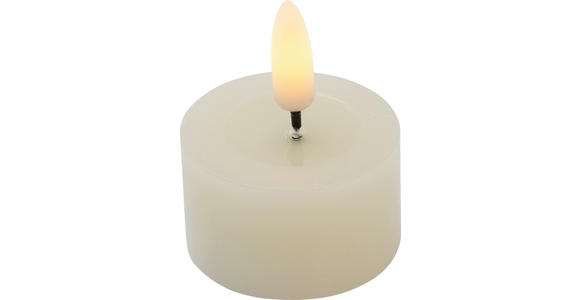 TEELICHT MIT LED  - Creme, LIFESTYLE, Kunststoff/Paraffin (4,5/2,5cm) - Ambia Home