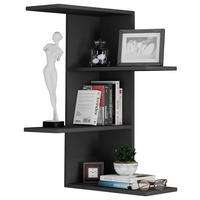 WANDREGAL Schwarz  - Schwarz, MODERN, Holzwerkstoff (45/77/45cm) - MID.YOU