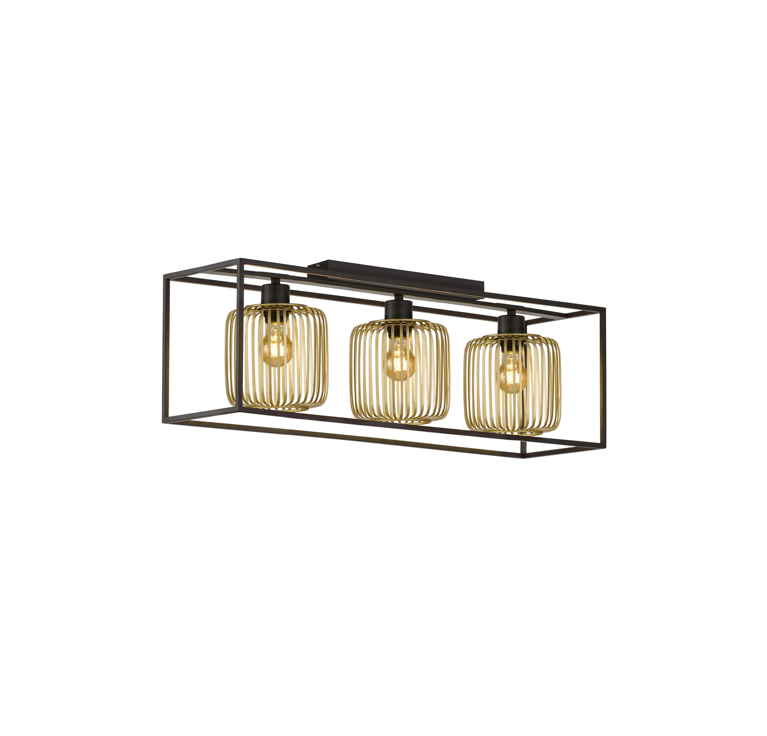 TAKLAMPA Caydo 83/23/28,5 cm  - svart/guldfärgad, Klassisk, metall (83/23/28,5cm) - Fischer & Honsel