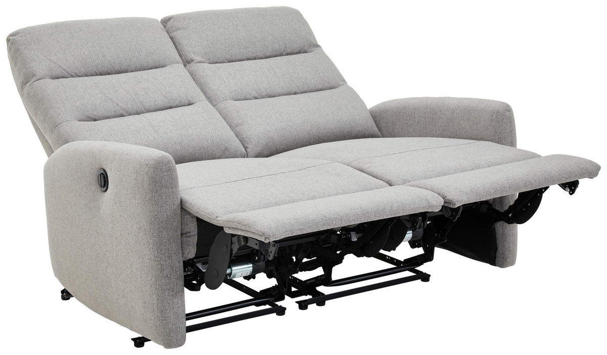 2-SITZER-SOFA Webstoff Hellgrau  - Hellgrau/Schwarz, Design, Kunststoff/Textil (134/105/94cm) - Carryhome