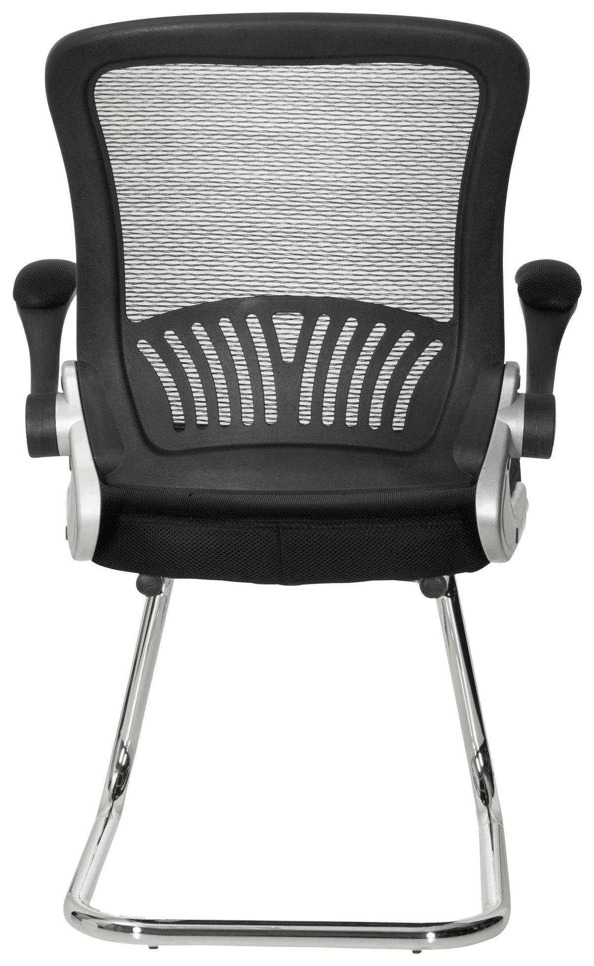 BESÖKSSTOL  i nätklädsel, flatväv svart  - kromfärg/svart, Modern, metall/textil (64/103/64cm) - MID.YOU