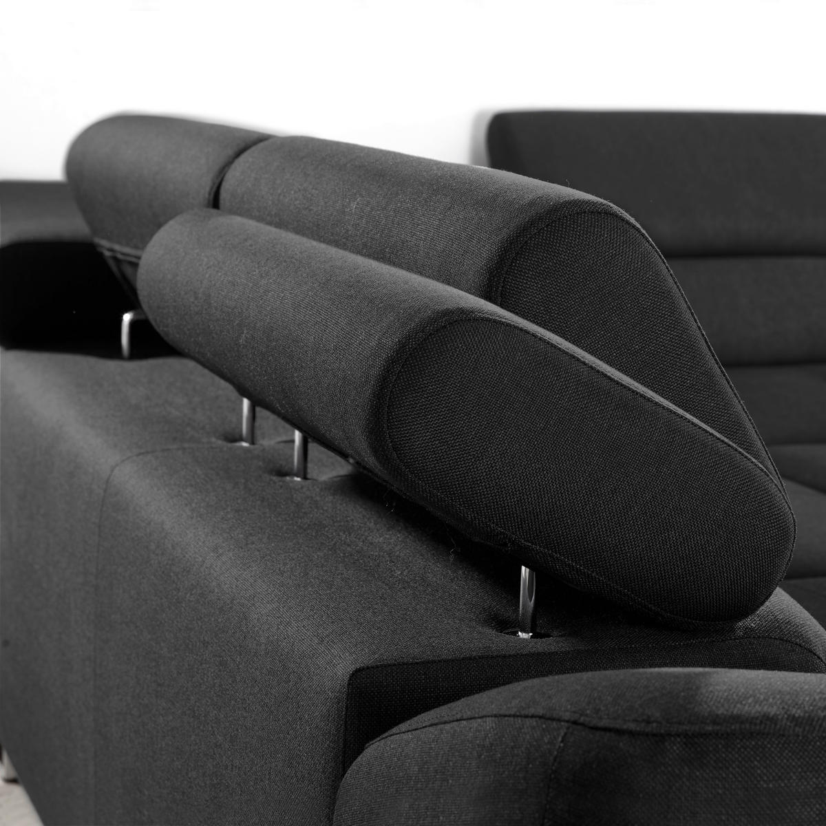 ECKSOFA in Webstoff Schwarz  - Schwarz, Design, Textil/Metall (280/235cm) - Hom`in