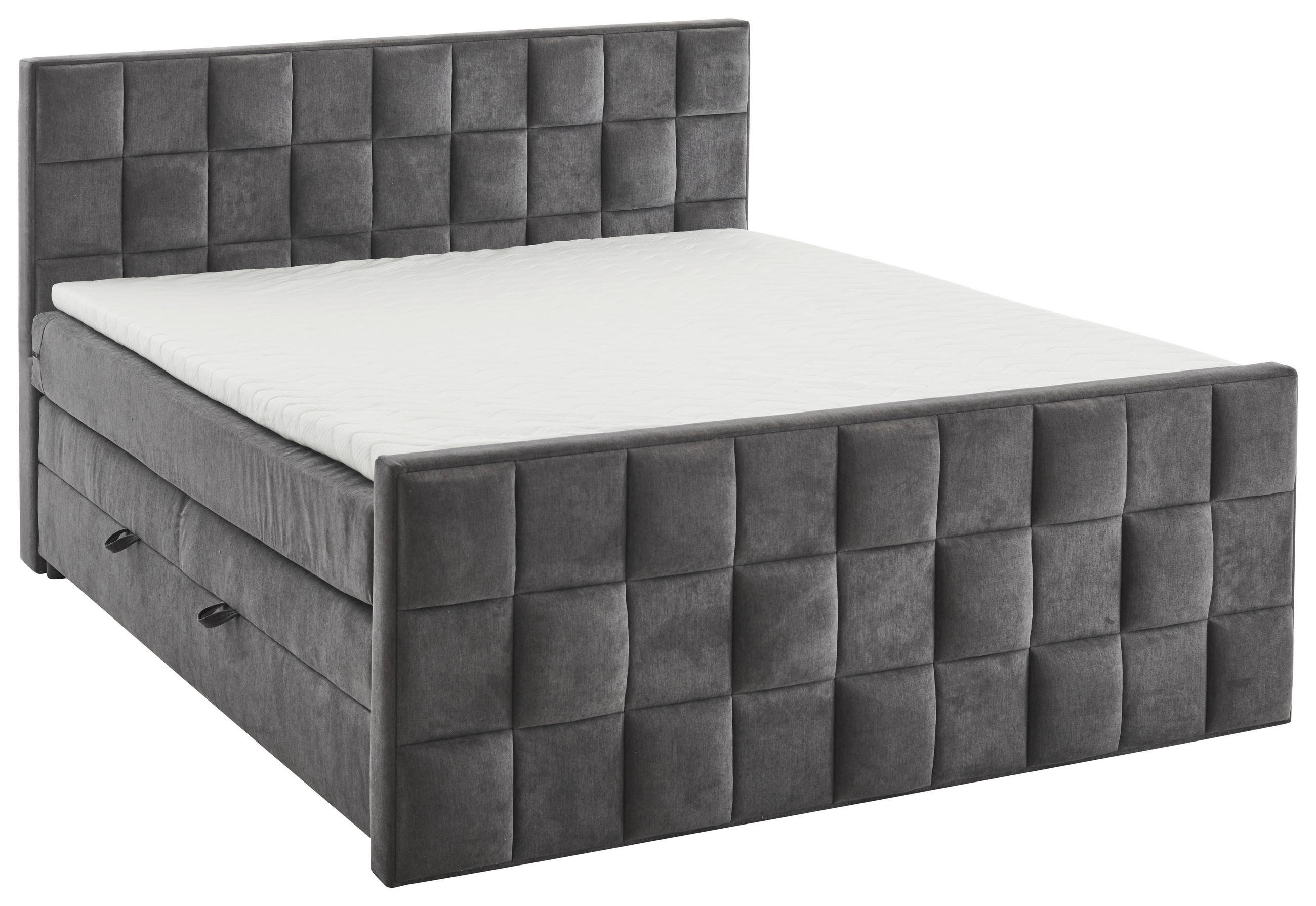 BOXSPRING-ÁGY 180/200 cm  Szürke  - Szürke/Fekete, Modern, Műanyag/Textil (180/200cm) - MID.YOU