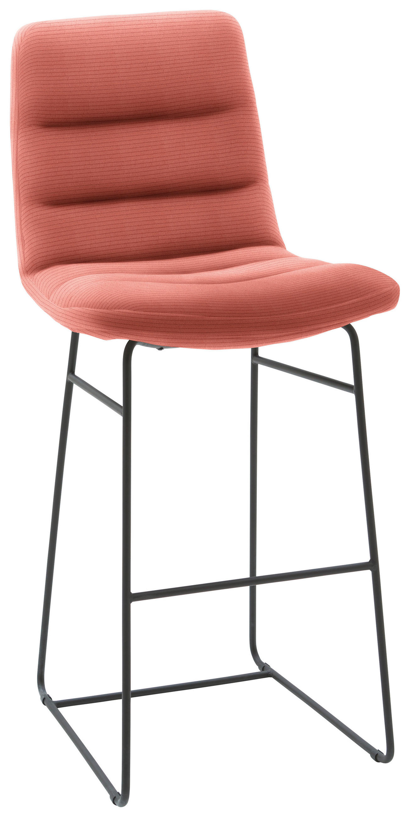 BARHOCKER in Textil Aprikose  - Aprikose/Schwarz, Design, Textil/Metall (52/122/66cm) - Dieter Knoll