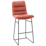 BARHOCKER in Textil Aprikose  - Aprikose/Schwarz, Design, Textil/Metall (52/122/66cm) - Dieter Knoll