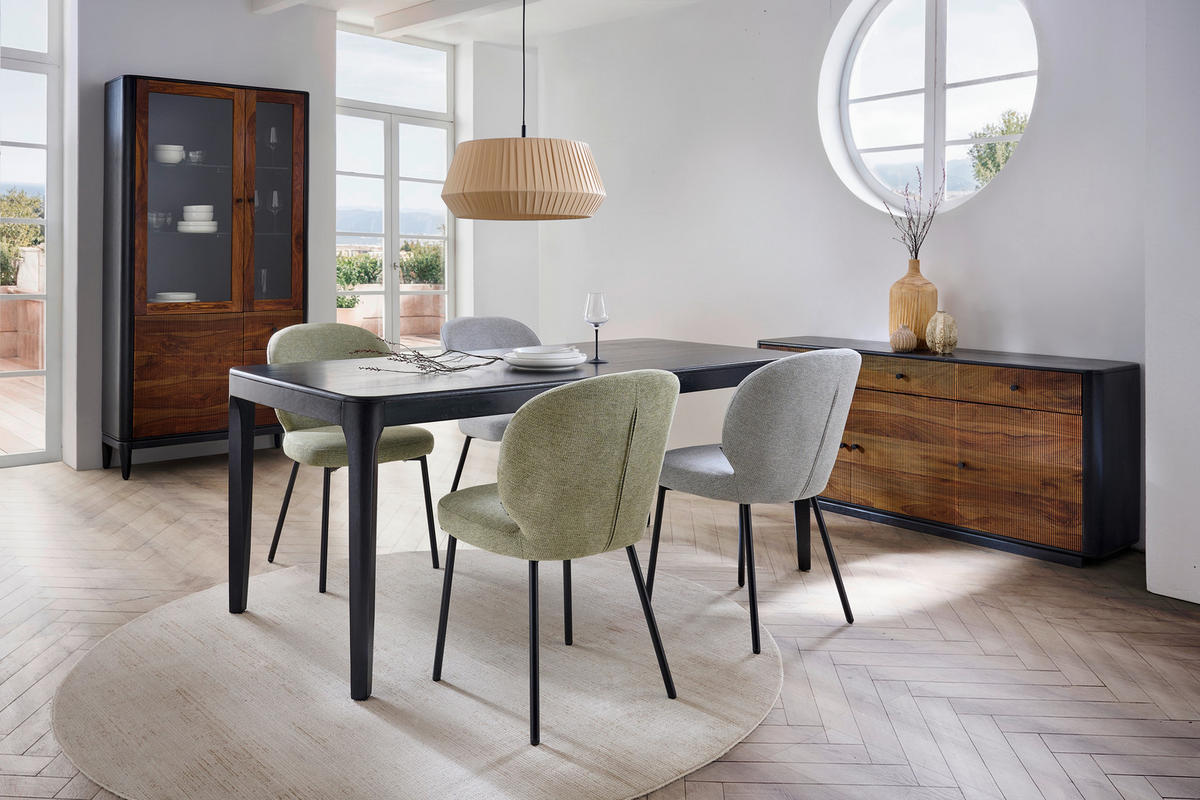 ESSTISCH Schwarz rechteckig   - Schwarz, Trend, Holz (180/90/76cm) - Ambia Home