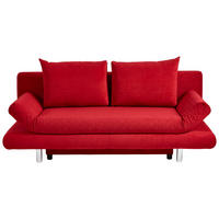 SCHLAFSOFA Armteil verstellbar Mikrofaser Rot  - Chromfarben/Rot, Design, Textil (194/73/91cm) - Xora