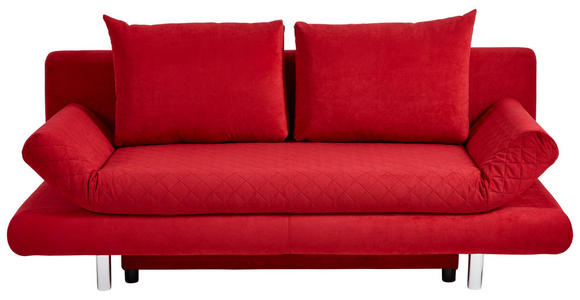 SCHLAFSOFA Armteil verstellbar Mikrofaser Rot  - Chromfarben/Rot, Design, Textil (194/73/91cm) - Xora