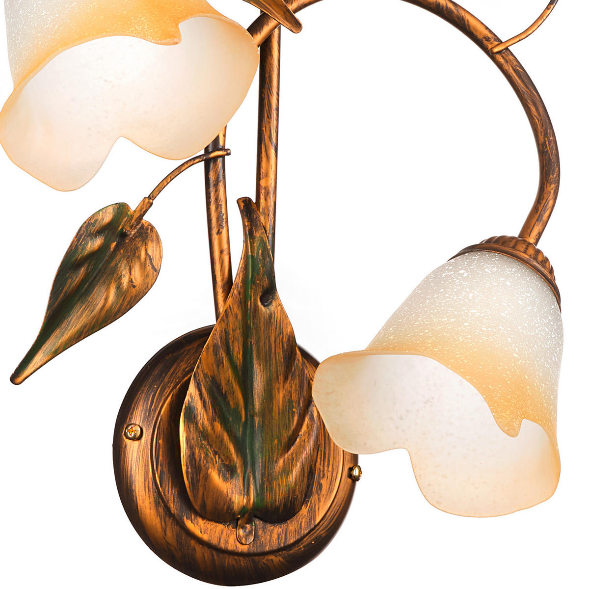 WANDLEUCHTE 40/48 cm   - Bronzefarben/Olivgrün, ROMANTIK / LANDHAUS, Glas/Metall (40/48cm)