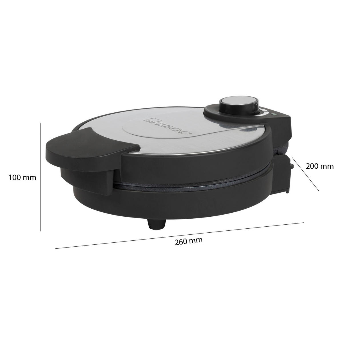 WAFFELAUTOMAT  - Edelstahlfarben/Schwarz, LIFESTYLE, Kunststoff/Metall (20/9,5/26cm) - Clatronic