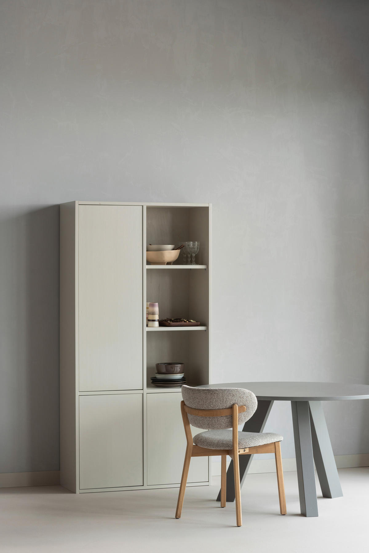 ESSTISCH 129/129/75 cm Echtholz  Holz rund Grau  - Grau, MODERN, Holz (129/129/75cm) - Livetastic