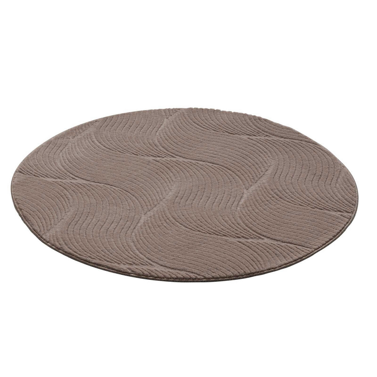 WEBTEPPICH  Wohnzimmer 80 cm Stilo Taupe rund  - Taupe, Design, Textil (80cm) - Novel