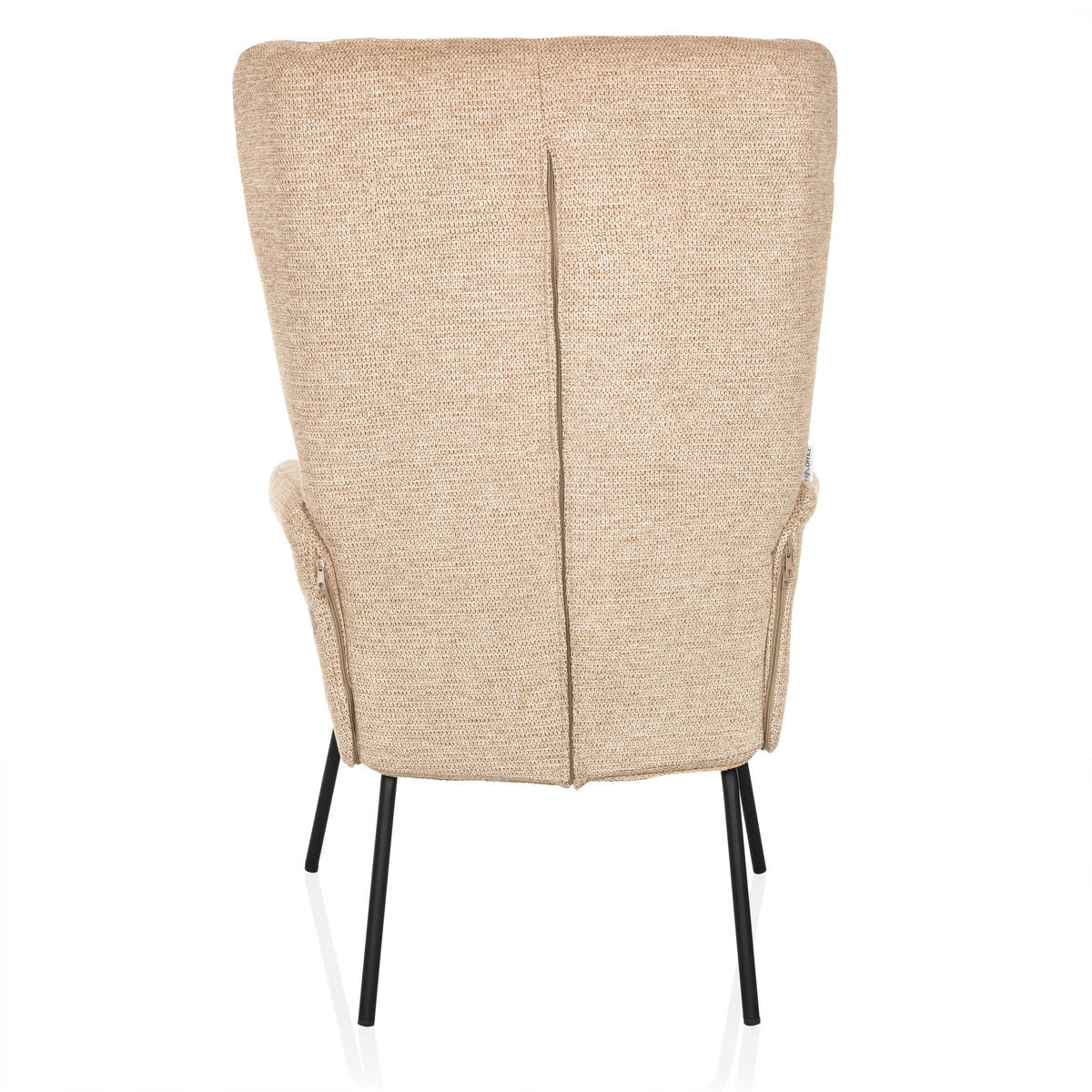 OHRENSESSEL Bouclé Beige  - Beige/Schwarz, MODERN, Textil/Metall (71/110/71cm) - MID.YOU