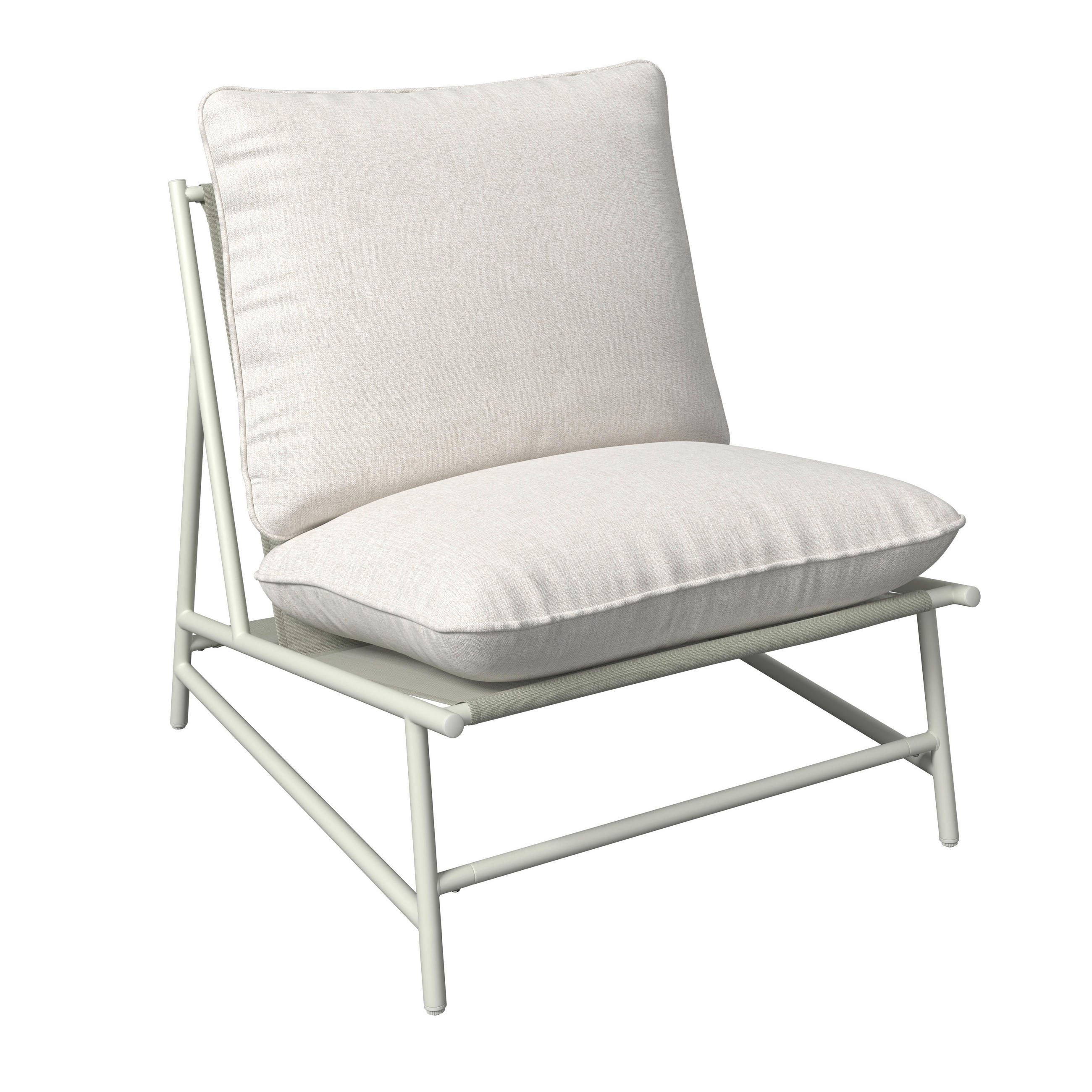 LOUNGESESSEL in Metall, Textil Hellgrau  - Hellgrau, MODERN, Textil/Metall (70/76/87cm) - Ambia Garden