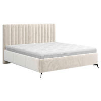 POLSTERBETT 180/200 cm  in Beige  - Beige/Schwarz, Konventionell, Holz/Textil (180/200cm) - Hom`in