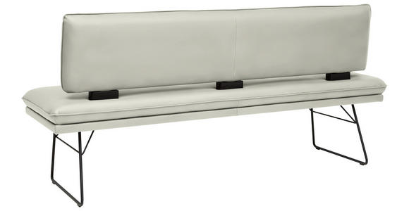 SITZBANK in Metall, Textil Schwarz, Hellgrau  - Hellgrau/Schwarz, Design, Textil/Metall (195/91/65cm) - Dieter Knoll