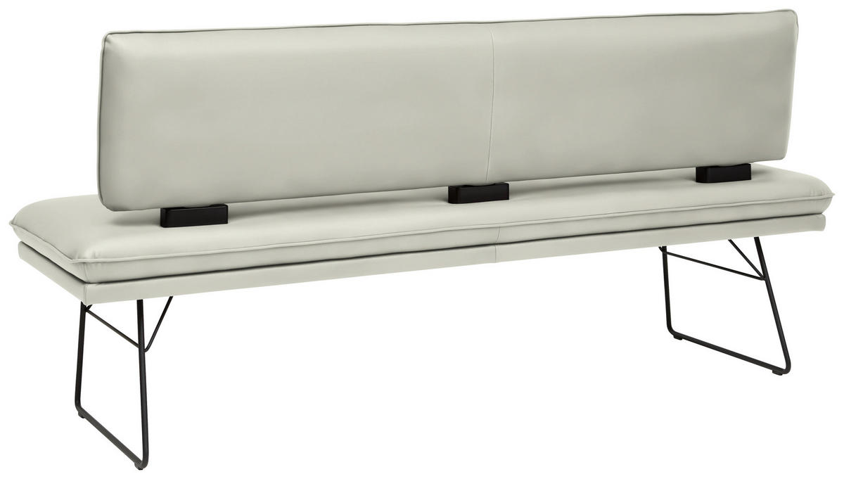 SITZBANK in Metall, Textil Schwarz, Hellgrau  - Hellgrau/Schwarz, Design, Textil/Metall (195/91/65cm) - Dieter Knoll