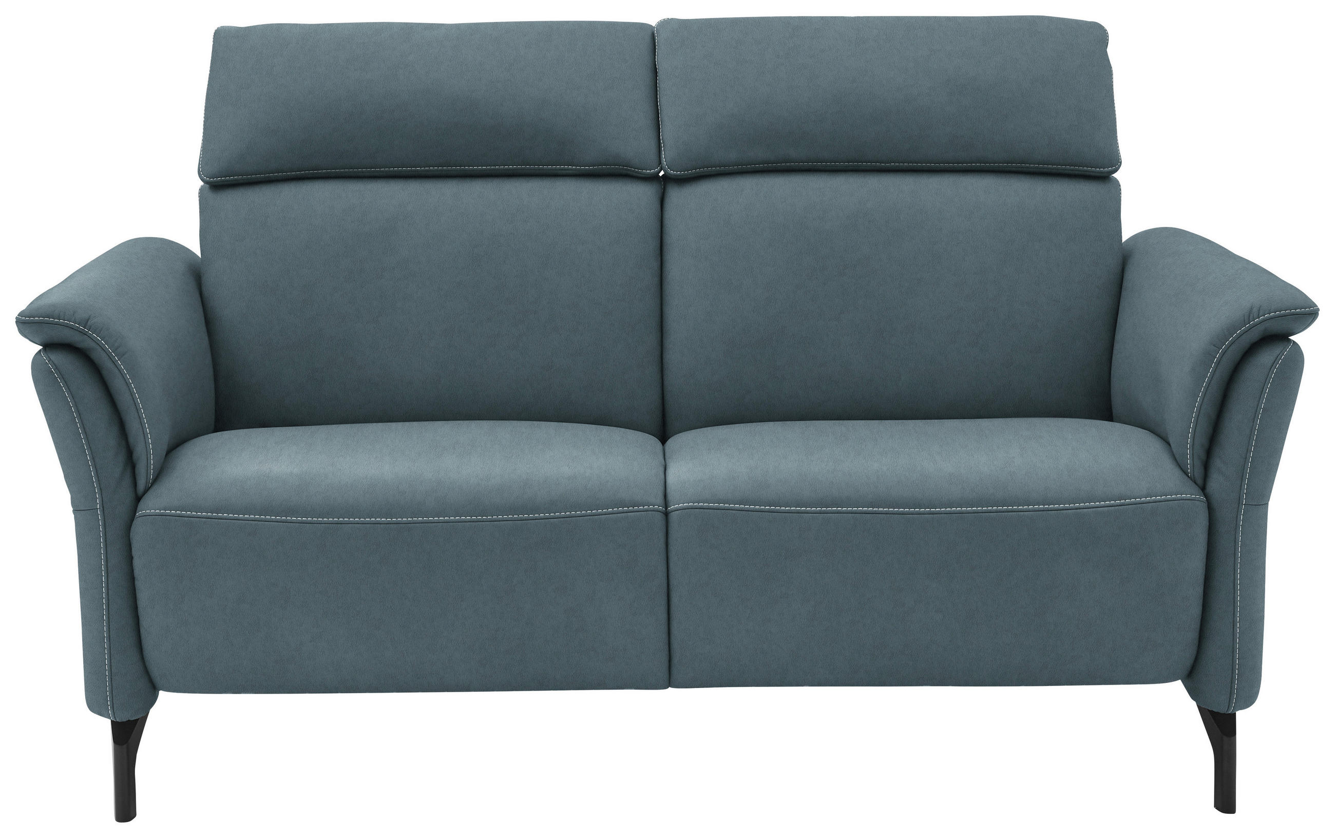 2-SITZER-SOFA in Leder Graublau  - Graublau/Schwarz, KONVENTIONELL, Leder/Metall (178/103/92cm) - Dieter Knoll