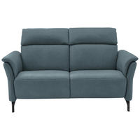 2-SITZER-SOFA in Echtleder Graublau  - Graublau/Schwarz, Konventionell, Leder/Metall (178/103/92cm) - Dieter Knoll