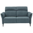 2-SITZER-SOFA Graublau Echtleder  - Graublau/Schwarz, KONVENTIONELL, Leder/Metall (178/103/92cm) - Dieter Knoll