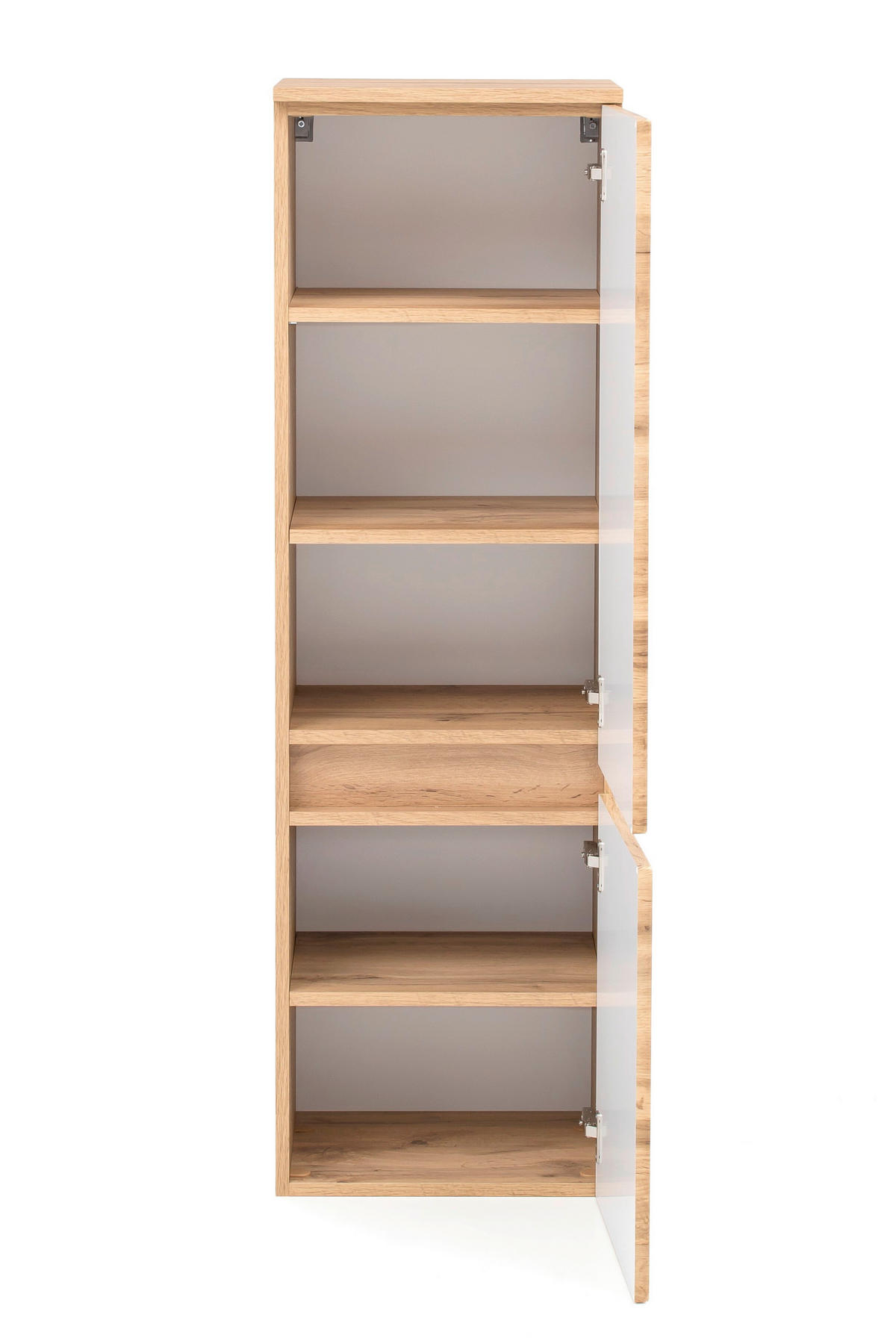 MIDISCHRANK 40/130/35 cm  - Eiche Wotan/Silberfarben, Natur, Holzwerkstoff/Kunststoff (40/130/35cm) - Xora