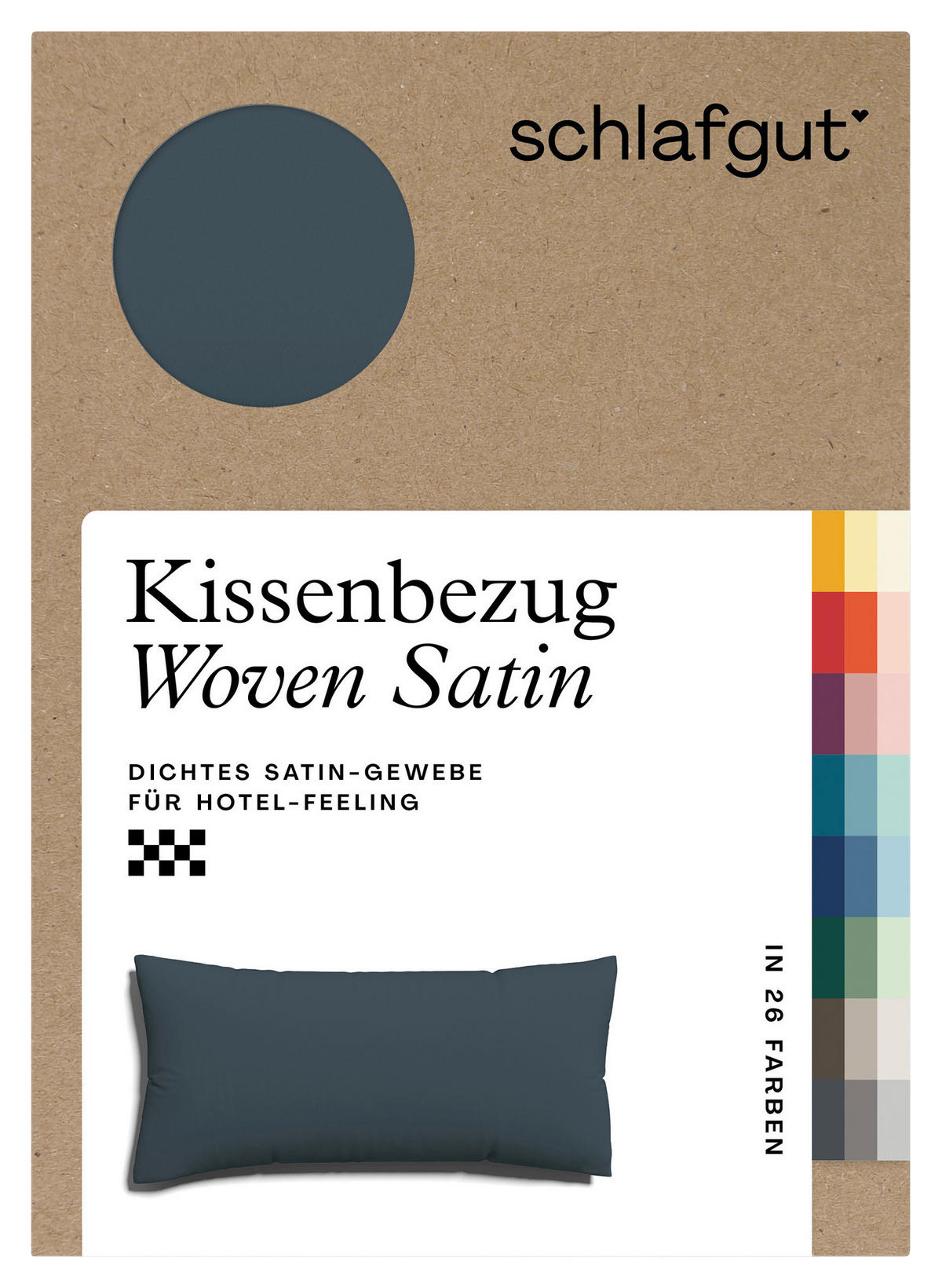 KOPFKISSENBEZUG WOVEN SATIN 40/80 cm  - Dunkelgrau, Basics, Textil (40/80cm) - Schlafgut