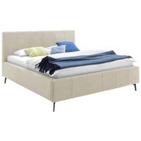 POLSTERBETT 160/200 cm,  in Beige, Bettkasten, Lattenroste, Matratzen, Wendematratze mit unterschiedlichen Härtegraden, H2 + H3 = mittel + fest  - Birkefarben/Beige, KONVENTIONELL, Holz/Textil (160/200cm) - Boxxx