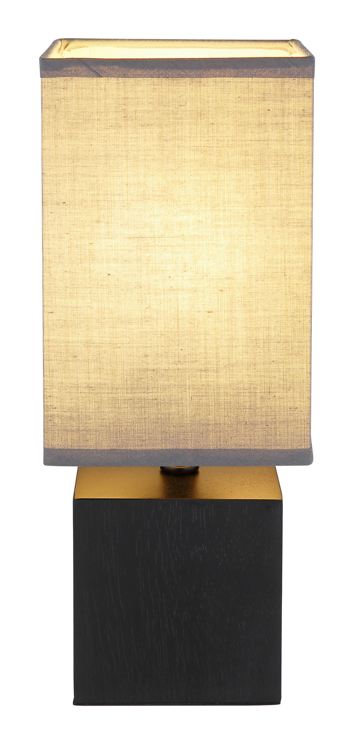 STOLNÁ LAMPA, E27, 12/12/30 cm - čierna/antracitová, Design, drevo/textil (12/12/30cm) - Novel