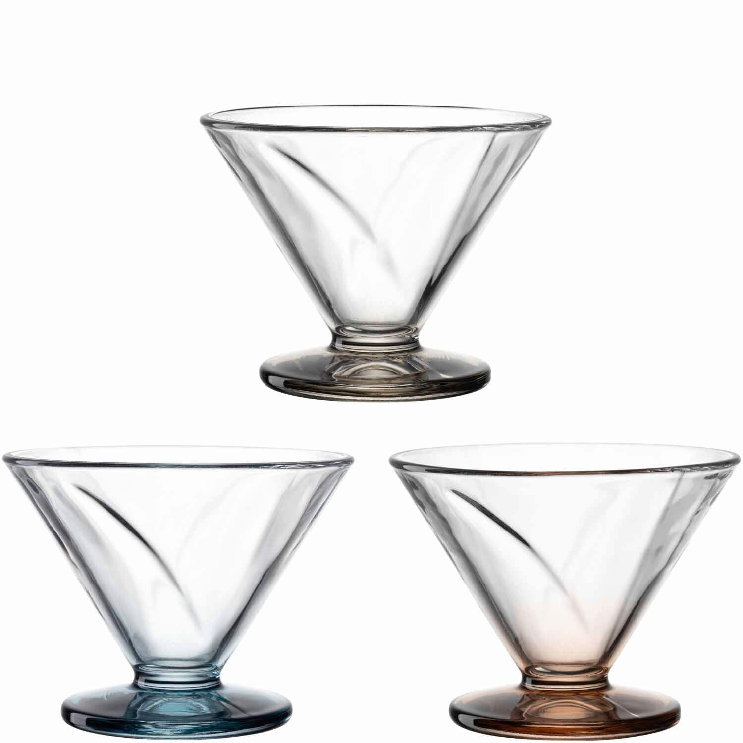 SCHALE   - Taupe/Blau, Design, Glas (12/9/12cm) - Leonardo