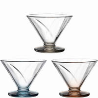 MISKA, sklo, 12/9/12 cm  - oranžová/modrá, Design, sklo (12/9/12cm) - Leonardo