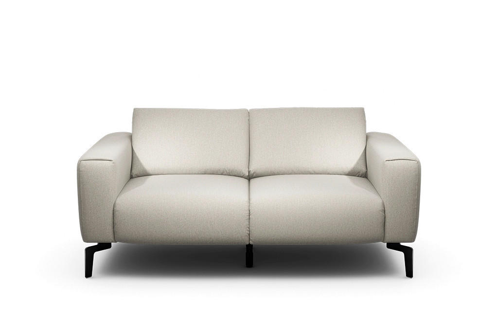 2-SITZER-SOFA Chenille Naturfarben  - Schwarz/Naturfarben, Design, Textil/Metall (180/86/86-94cm) - SENSOO