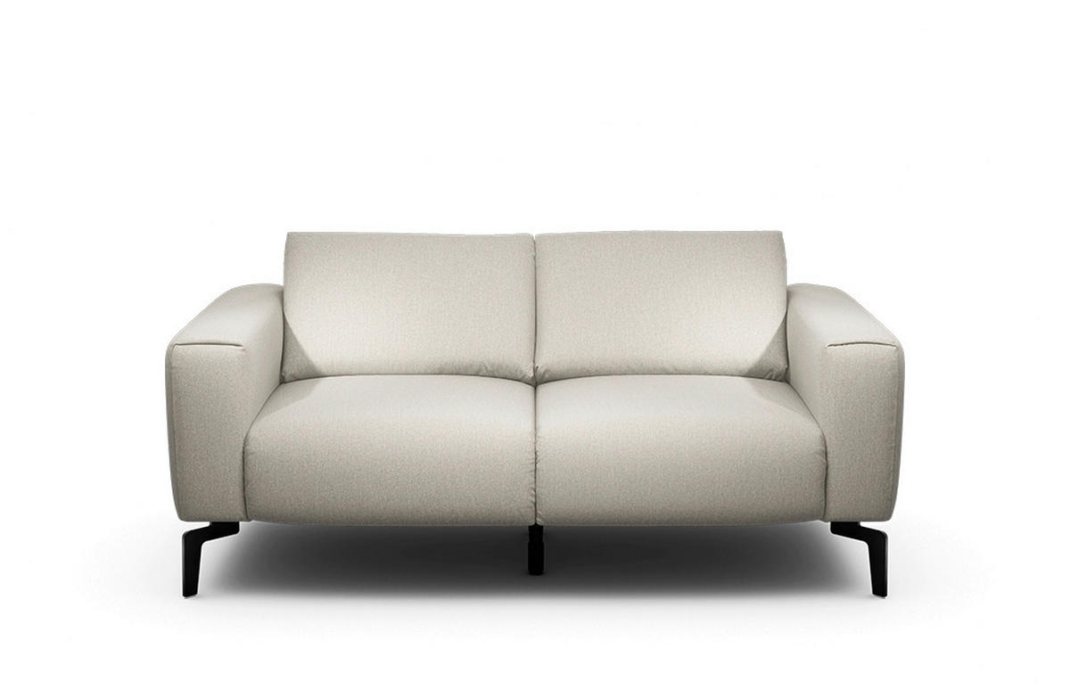 2-SITZER-SOFA Chenille Naturfarben  - Schwarz/Naturfarben, Design, Textil/Metall (180/86/86-94cm) - SENSOO