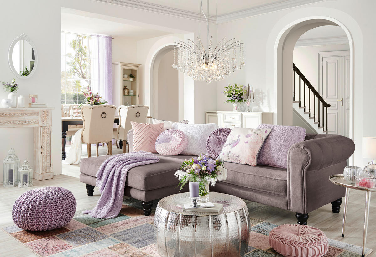 ECKSOFA  in Plüsch Schlammfarben  160/260 cm  - Schlammfarben/Dunkelbraun, Design, Holz/Textil (160/260cm) - MID.YOU