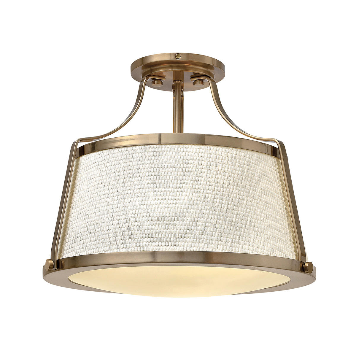 DECKENLEUCHTE Elstead Charlotte 40.6/33 cm   - Goldfarben, LIFESTYLE, Glas/Textil (40.6/33cm) - Elstead Lighting