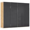 SCHWEBETÜRENSCHRANK 271/223/68 cm 4-türig Schwarz, Eiche Artisan  - Chromfarben/Schwarz, Design, Glas/Holzwerkstoff (271/223/68cm) - Novel