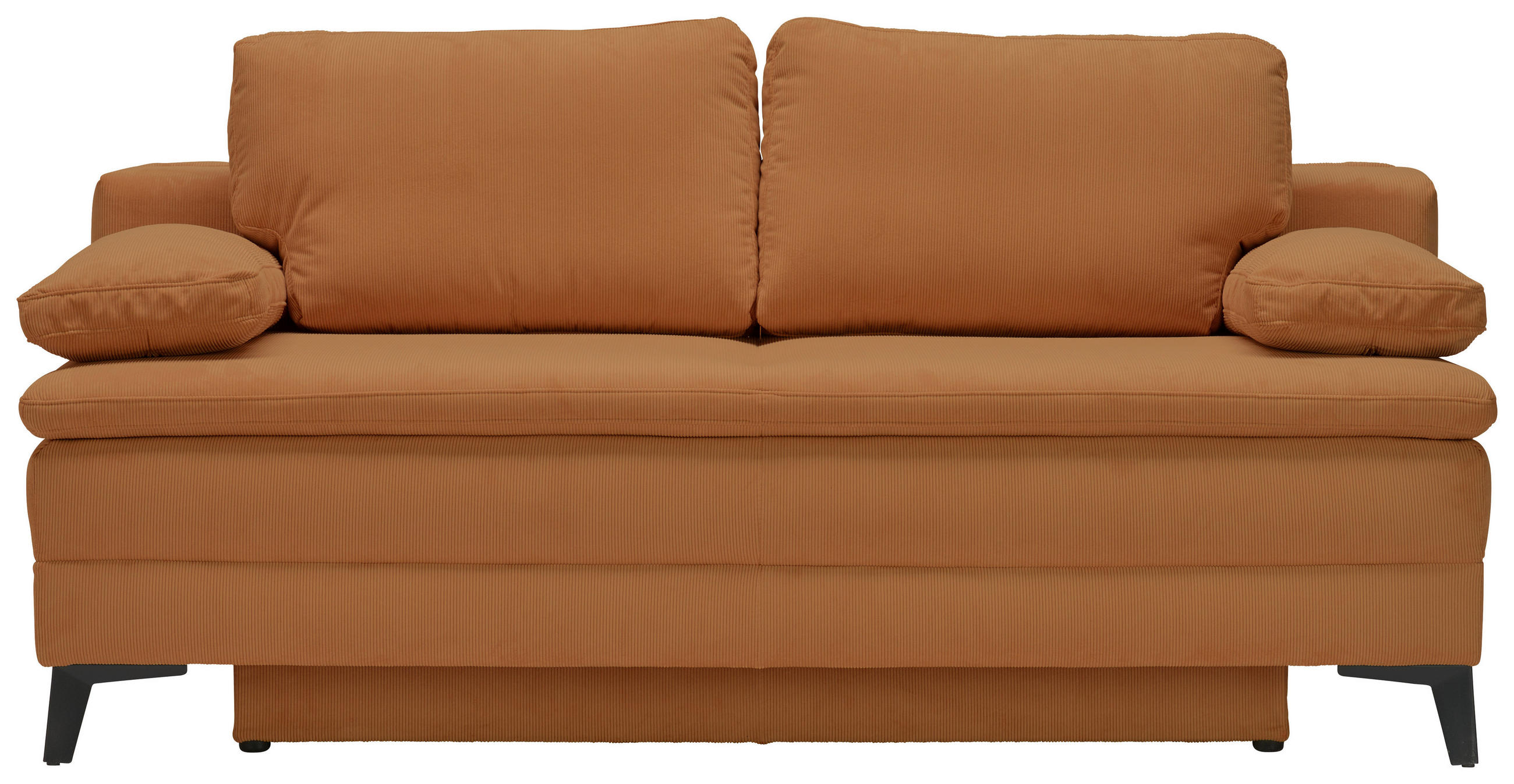 BOXSPRINGSOFA Cord Rostfarben  - Rostfarben/Schwarz, Design, Textil/Metall (200/100/108cm) - Novel