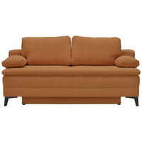 BOXSPRINGSOFA  mit Stoffauswahl, Rücken echt Cord Rostfarben  - Rostfarben/Schwarz, Design, Textil/Metall (200/100/108cm) - Novel