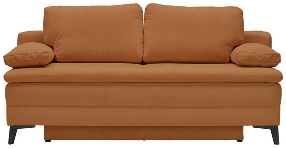 BOXSPRINGSOFA Cord Rostfarben - Rostfarben/Schwarz, Design, Textil/Metall (200/100/108cm) - Novel