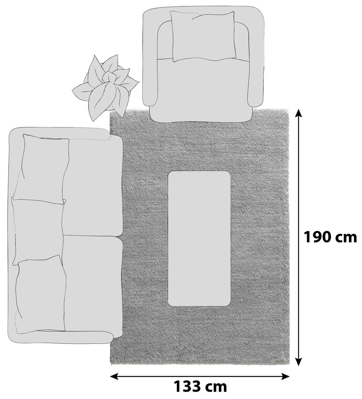 HOCHFLORTEPPICH 133/190 cm New Livorno Grau, Hellgrau  - Hellgrau/Grau, KONVENTIONELL, Textil (133/190cm)